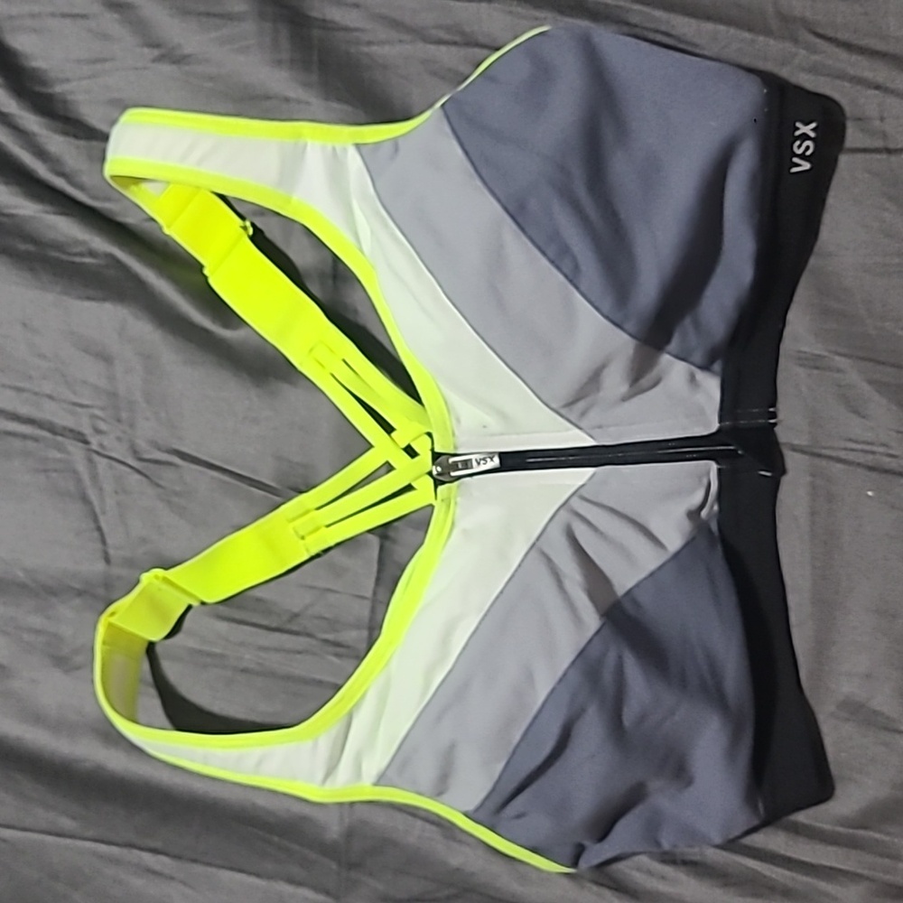 VSX Women's Colorblock Sports Bra - Gray and Yellow